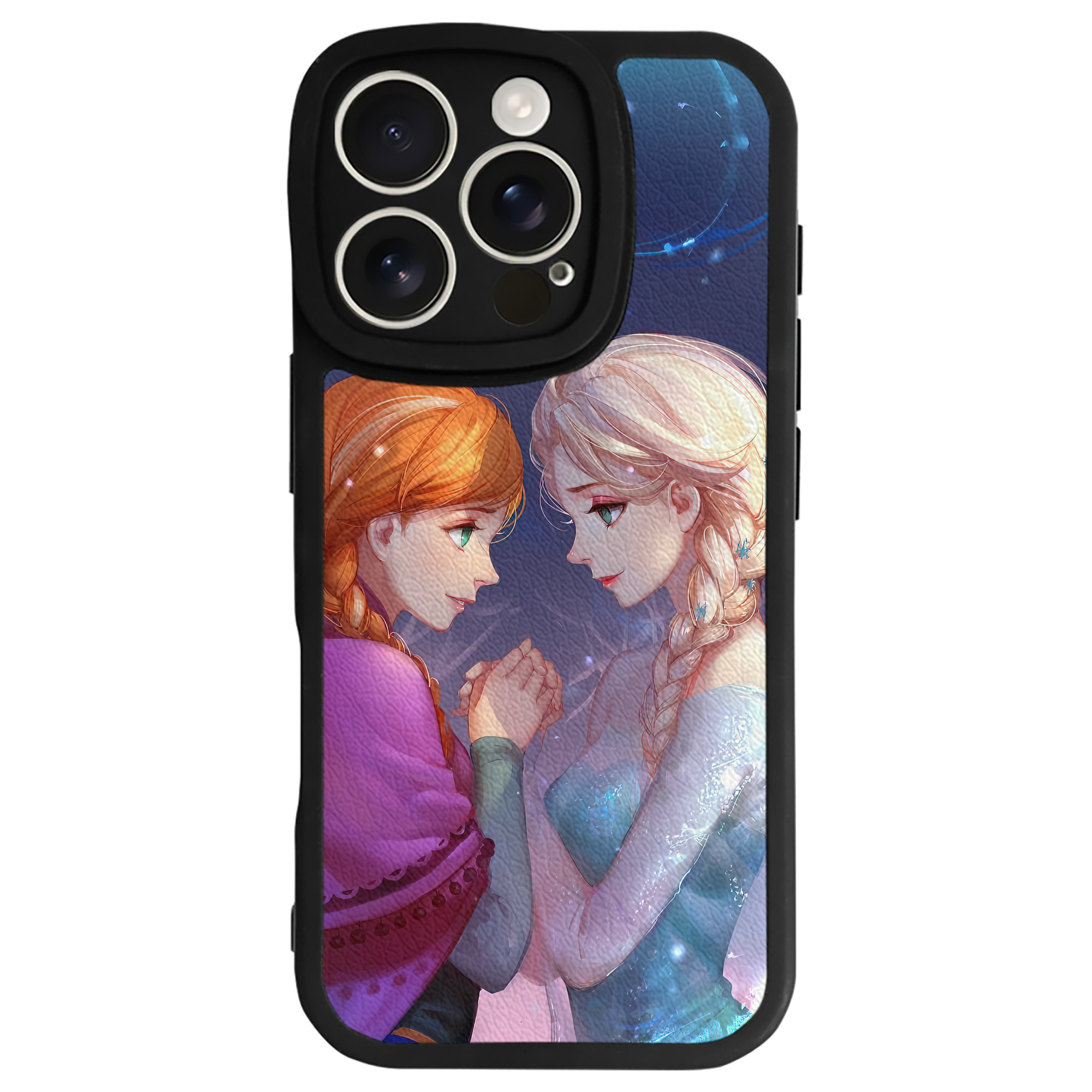 （画像用） アナと雪の女王 アンナ エルサ Frozen Anna Elsa 【iPhone 16シリーズ対応】シリコンスマホケース（レザー調） 材質：シリコン